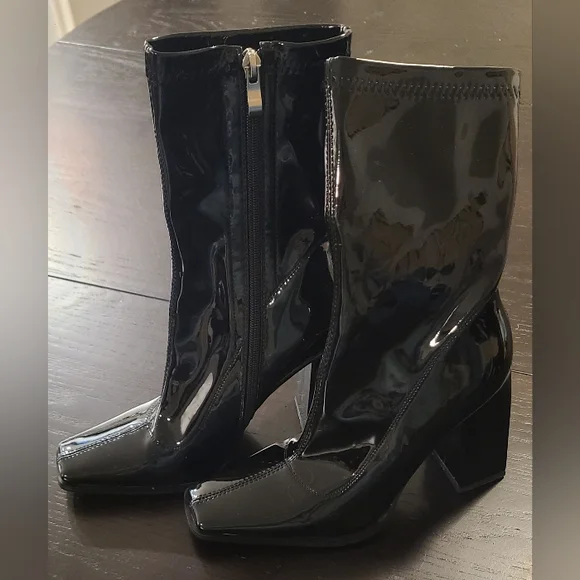 New Simmi London Square Toe Platform Boots, Size 6 to 6.5 US - Picture 2 of 7